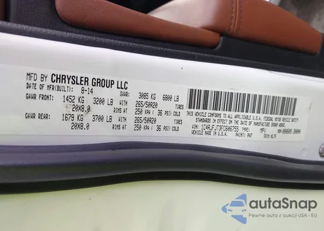 2015 Jeep Grand Cherokee Summit из США, поврежденный, VIN 1C4RJFJT3FC606755